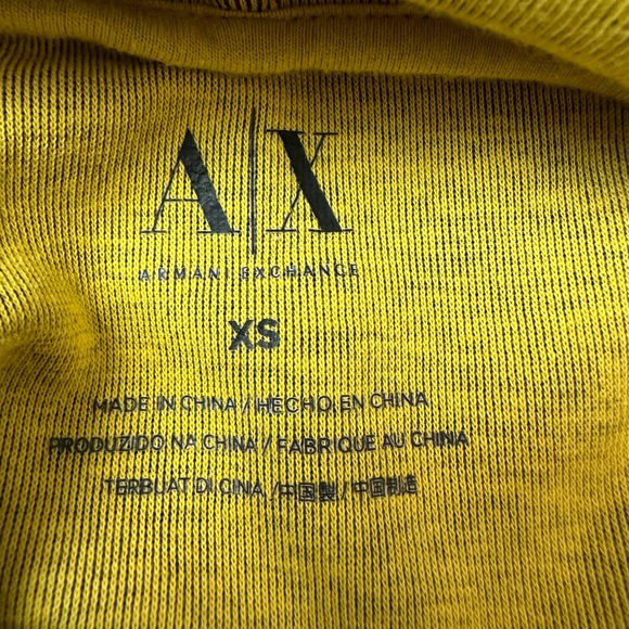 Armani Exchange Mens Gray Sleeveless Hoodie with Yellow Lining Hood (Size XS) - Picture 3 of 7